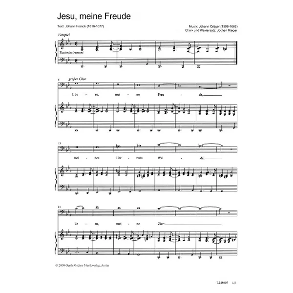 Produktbild des Artikels Jesu meine Freude (Noten - Download)