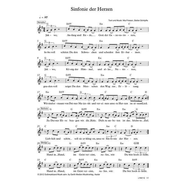 Produktbild des Artikels Sinfonie der Herzen (Noten - Download)