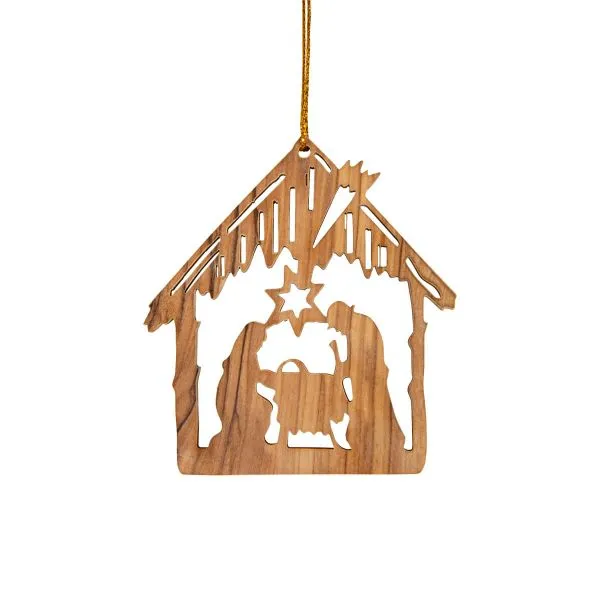 Produktbild des Artikels Baumanhänger Olivenholz "Krippe" ()