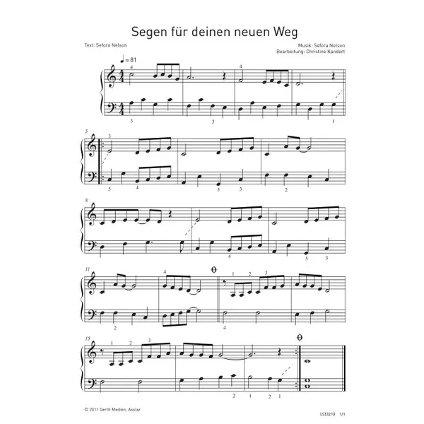 Produktbild des Artikels Segen für deinen neuen Weg (Noten - Download)