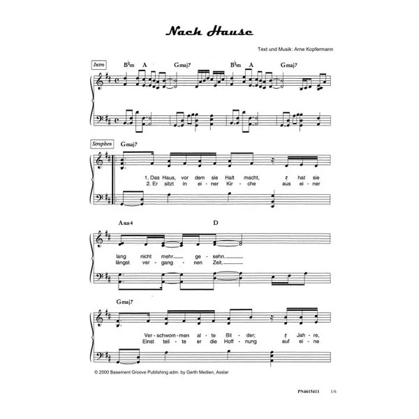 Produktbild des Artikels Nach Hause (Noten - Download)