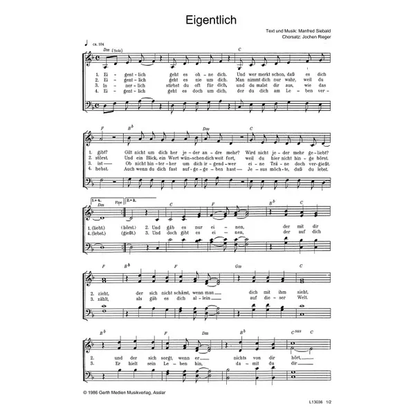 Produktbild des Artikels Eigentlich (Noten - Download)